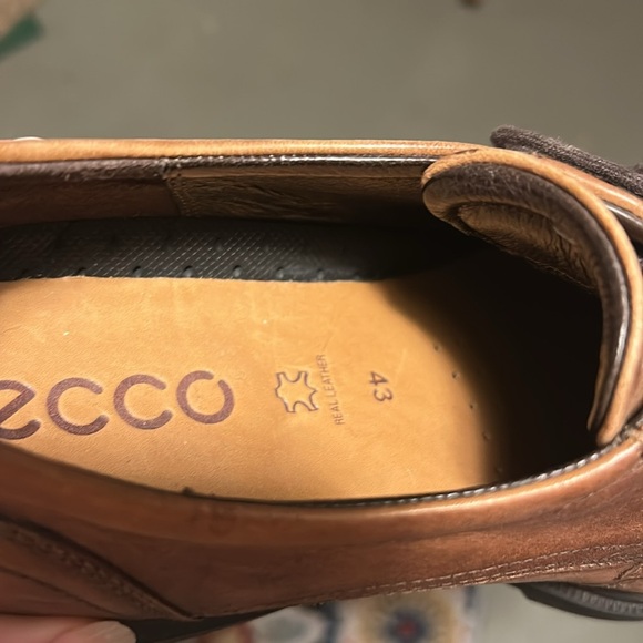 Ecco Men’s Brown Leather Dress Shoes – Size 9 –Comfort Sole business work event - Picture 12 of 15